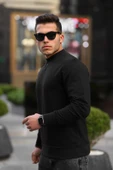 Bisiklet Yaka Basic Sweatshirt - Siyah thumbnail 2