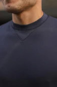 Bisiklet Yaka Basic  Sweatshirt - Füme thumbnail 3
