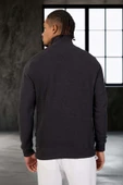 Lars Selanik Örme Yarım Fermuar Erkek Sweatshirt - Antrasit thumbnail 6