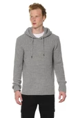 Erkek Kapüşönlü Pamuklu Triko Örgülü Sweatshirt thumbnail 1