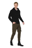 Erkek Kapüşönlü Pamuklu Triko Örgülü Sweatshirt thumbnail 5