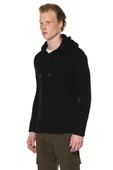Erkek Kapüşönlü Pamuklu Triko Örgülü Sweatshirt thumbnail 3