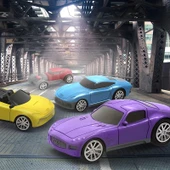 Driven 4'lü Çek Bırak Araba Seti - Mavi, Kırmızı, Mor, Sarı thumbnail 6