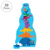 Crocodile Creek Dev Kule Puzzle - 30 Parça - Dinozor thumbnail 1