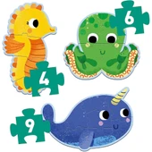Djeco Dev Puzzle - Deniz Canlıları 4-6-9 Parça thumbnail 4