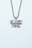 Black Pink Gümüş Kaplama Örme Zincir Kolye thumbnail 1