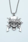 Guns'n Roses Gümüş Kaplama Örme Zincir Kolye thumbnail 1
