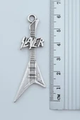 Slayer Elektro Gitar Gümüş Kaplama Örme Zincir Kolye thumbnail 3