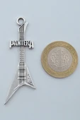Pantera Elektro Gitar Gümüş Kaplama Örme Zincir Kolye thumbnail 4