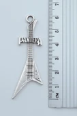 Pantera Elektro Gitar Gümüş Kaplama Örme Zincir Kolye thumbnail 3