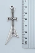 Manowar Elektro Gitar Gümüş Kaplama Örme Zincir Kolye thumbnail 3