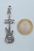 AC/DC Elektro Gitar Gümüş Kaplama Örme Zincir Kolye thumbnail 4