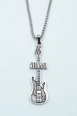 Nirvana Elektro Gitar Gümüş Kaplama Örme Zincir Kolye thumbnail 1