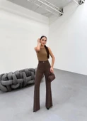 230 Gr Poly Viscose Full Lycra İspanyol Paça Pantolon thumbnail 3