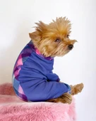 Monogram Purp Köpek Tulum Pijama thumbnail 6