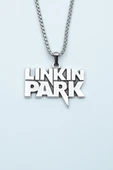Linkin Park Gümüş Kaplama Örme Zincir Kolye thumbnail 1