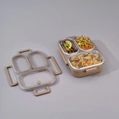 Bento Lunch Box 3 Bölmeli Haki thumbnail 1
