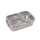 Bento Lunch Box 3 Bölmeli Bej thumbnail 2