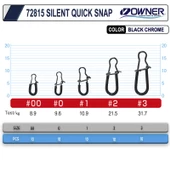 Owner 72815 Silent Quick Snap Rapala Klipsi thumbnail 1