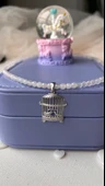 925 ayar gümüş pembe kuvars kolye thumbnail 3