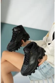 Muggo TİNA Garantili Kadın Kalın Tabanlı Bağcıklı Sneakers Spor Bot thumbnail 2