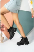 Muggo TİNA Garantili Kadın Kalın Tabanlı Bağcıklı Sneakers Spor Bot thumbnail 1