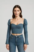 Karpuz Kol Açık Mavi Denim Büstiyer thumbnail 2
