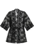 randevu Saten Kuşaklı Dantel Mini Kimono thumbnail 5