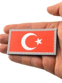 Türkiye Bayrak Dikdörtgen - Cırt - Patch - Peç - Arma - 8.5 x 4.5 cm thumbnail 4