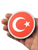 Türkiye Bayrak Yuvarlak - Cırt - Patch - Peç - Arma - 8 cm thumbnail 4