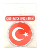 Türkiye Bayrak Yuvarlak - Cırt - Patch - Peç - Arma - 8 cm thumbnail 7