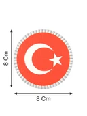 Türkiye Bayrak Yuvarlak - Cırt - Patch - Peç - Arma - 8 cm thumbnail 2