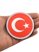 Türkiye Bayrak Yuvarlak - Cırt - Patch - Peç - Arma - 8 cm thumbnail 3