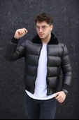 Erkek Şişme Parlak Deri Mont thumbnail 1