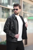 Erkek Siyah Deri Ceket thumbnail 2