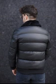 Erkek Şişme Parlak Deri Mont thumbnail 3