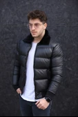 Erkek Şişme Parlak Deri Mont thumbnail 2