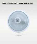 2 x E-27 Duylu Sensörlü Tavan Armatürü Cam / Metal thumbnail 2