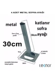4 Adet Katlanır Metal 30 Cm Sofra Ayağı thumbnail 1