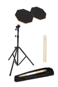 Bateri Davul Drum Pratik Çalışma Pedi ve Standlı Full Setup thumbnail 4