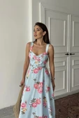 Bebe Mavi İnce Kemer Detaylı Elbise thumbnail 4