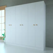 6 Kapaklı Side Gardrop Beyaz thumbnail 2