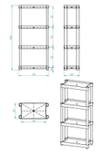 4 Raflı Plastik Banyo & Mutfak Organizer (Small Model) thumbnail 5