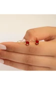 14 Ayar Taşlı Elma Çocuk Küpesi thumbnail 2