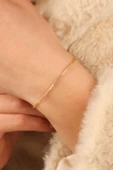 14 Ayar Taşlı Çivi Kelepçe Bilezik thumbnail 1