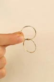 14 Ayar 2.3 cm Halka Altın Küpe thumbnail 4