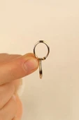 14 Ayar Elips Altın Küpe thumbnail 3