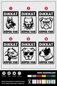 Ecce DİKKAT KÖPEK VAR STICKER 27 x 19 cm thumbnail 1
