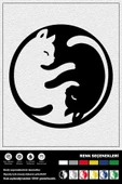 KEDİ YING YANG STICKER 30 x 30 cm thumbnail 1