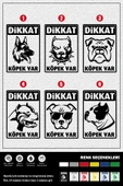 DİKKAT KÖPEK VAR STICKER 27 x 19 cm thumbnail 1
